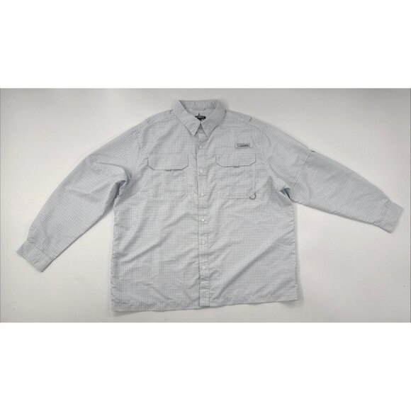 Habit Other - Performance Hiking Shirt Mens 2XL Blue Check Long Sleeve Button Fishing Vented